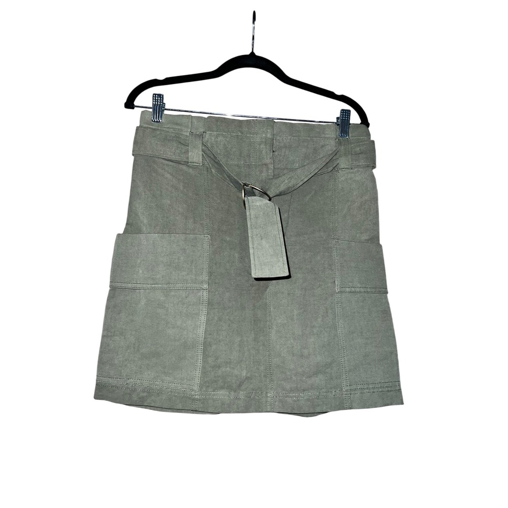 A.L.C. Olive Green Mini Skirt Utility Pockets Belted Casual Stylish